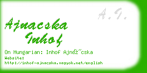 ajnacska inhof business card